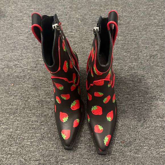 DOLLS KILL X STRAWBERRY SHORTCAKE MEADOW GREETING COWBOY BOOTS Size 8 - Picture 5 of 7